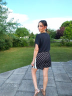 Short noir à pois blanc