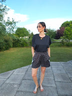 Short noir à pois blanc