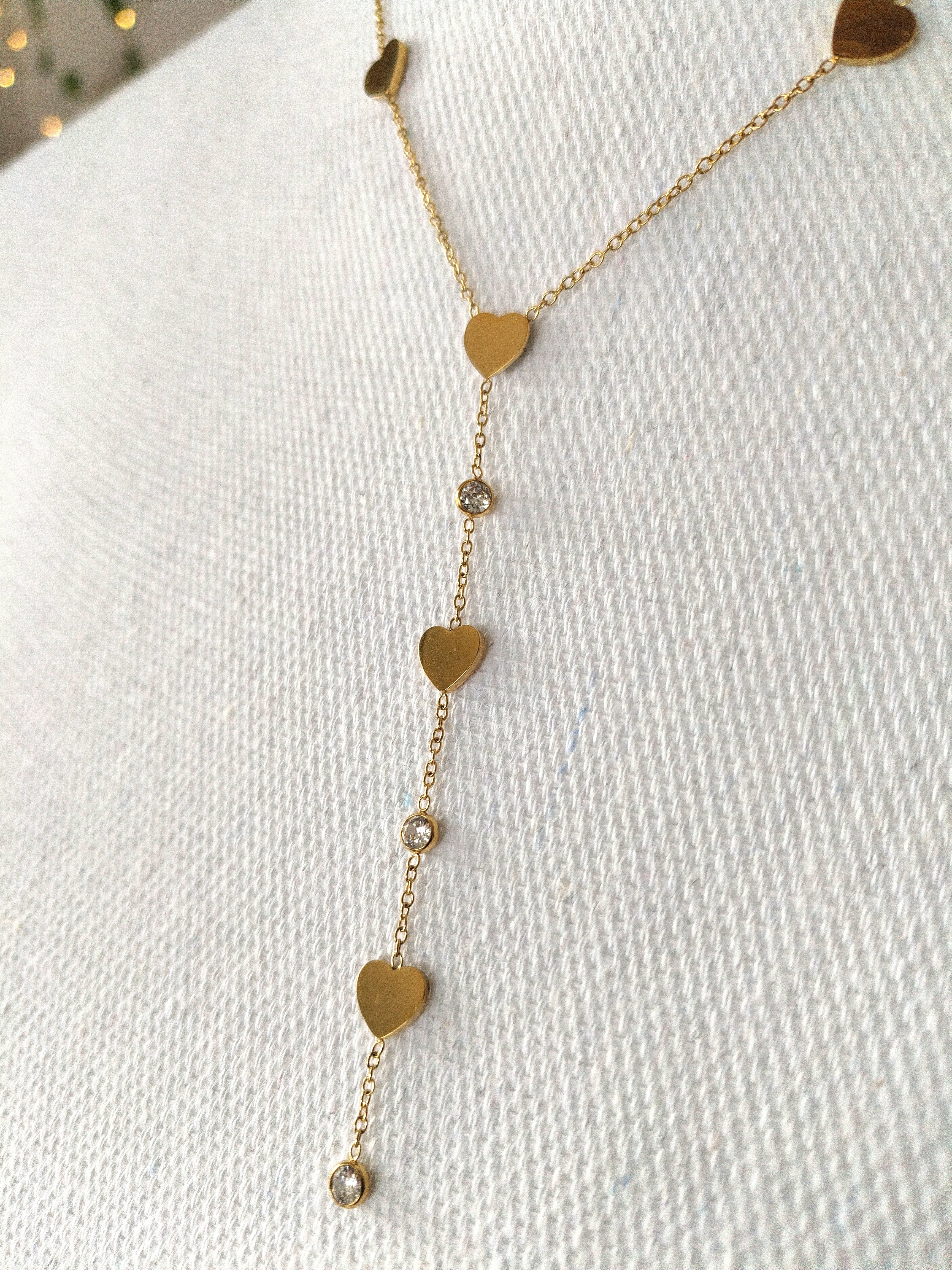 Collier coeurs pendentif