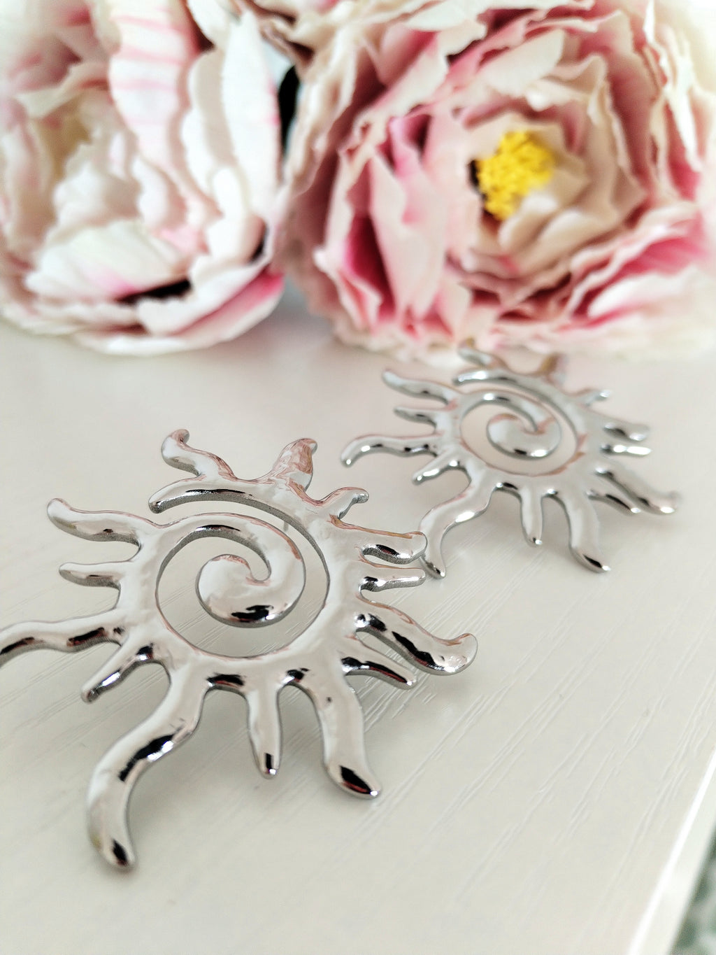Boucles d'oreilles SOLEIL argenté