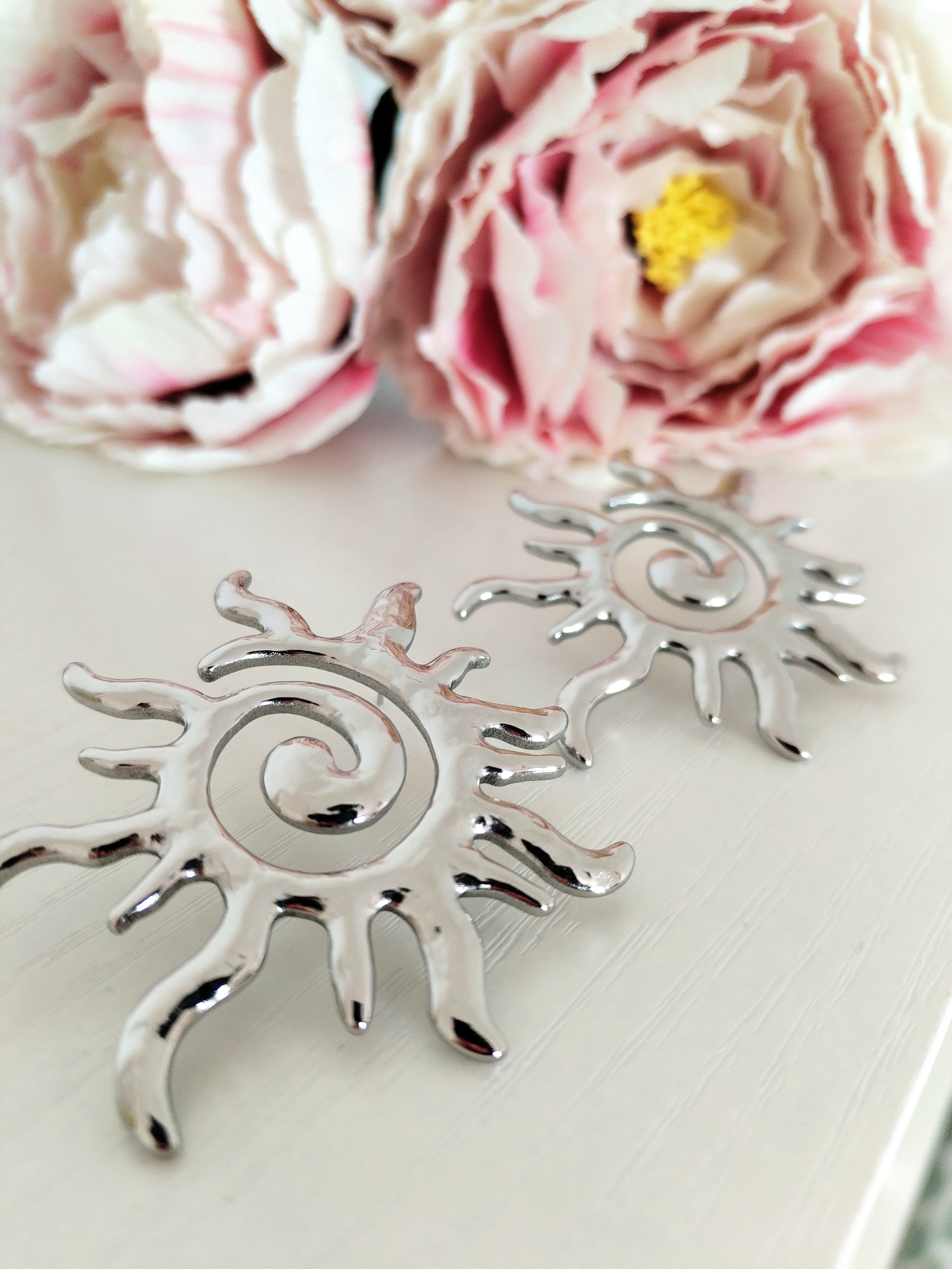 Boucles d'oreilles SOLEIL argenté