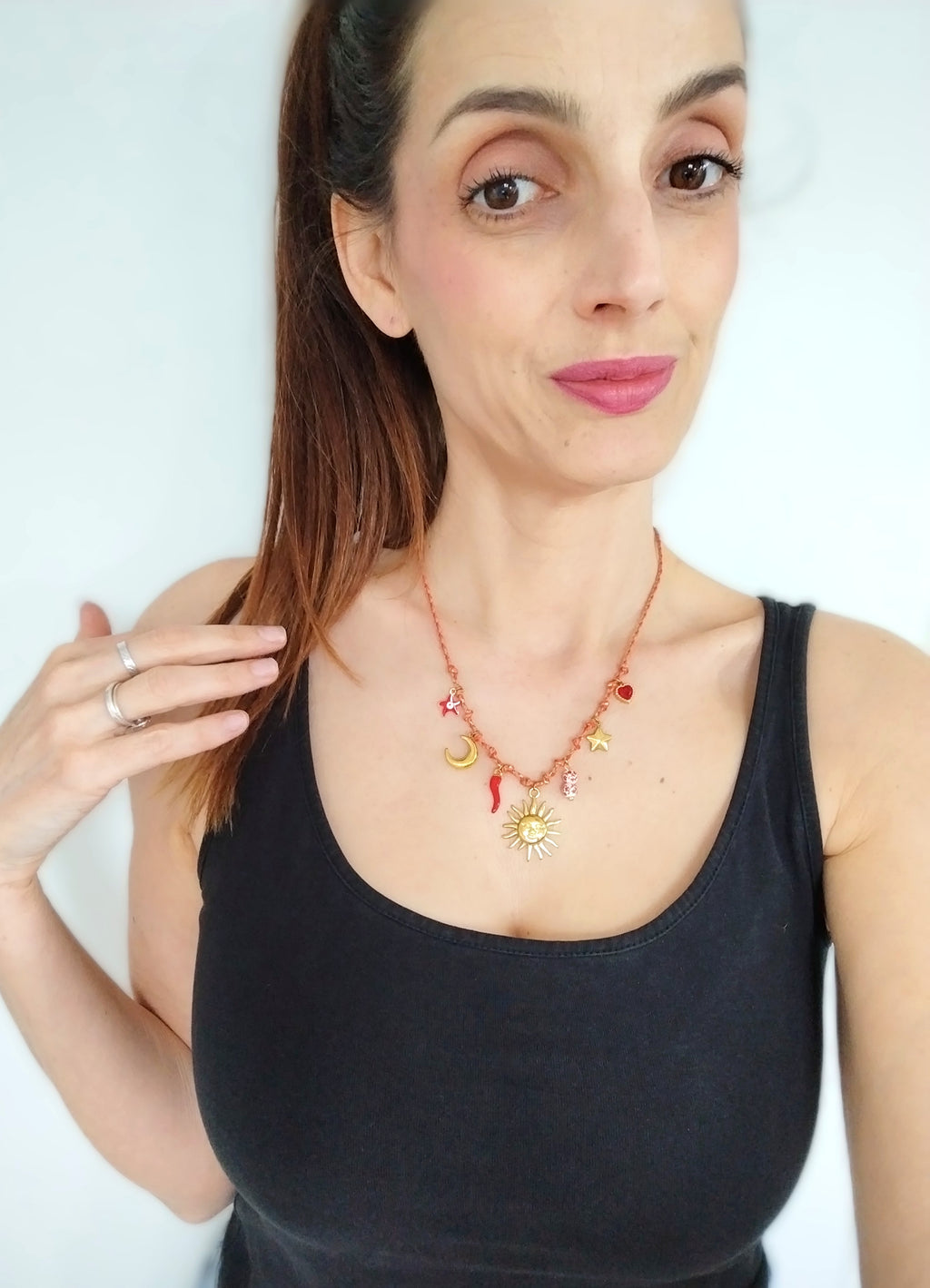 Collier Soleil rouge