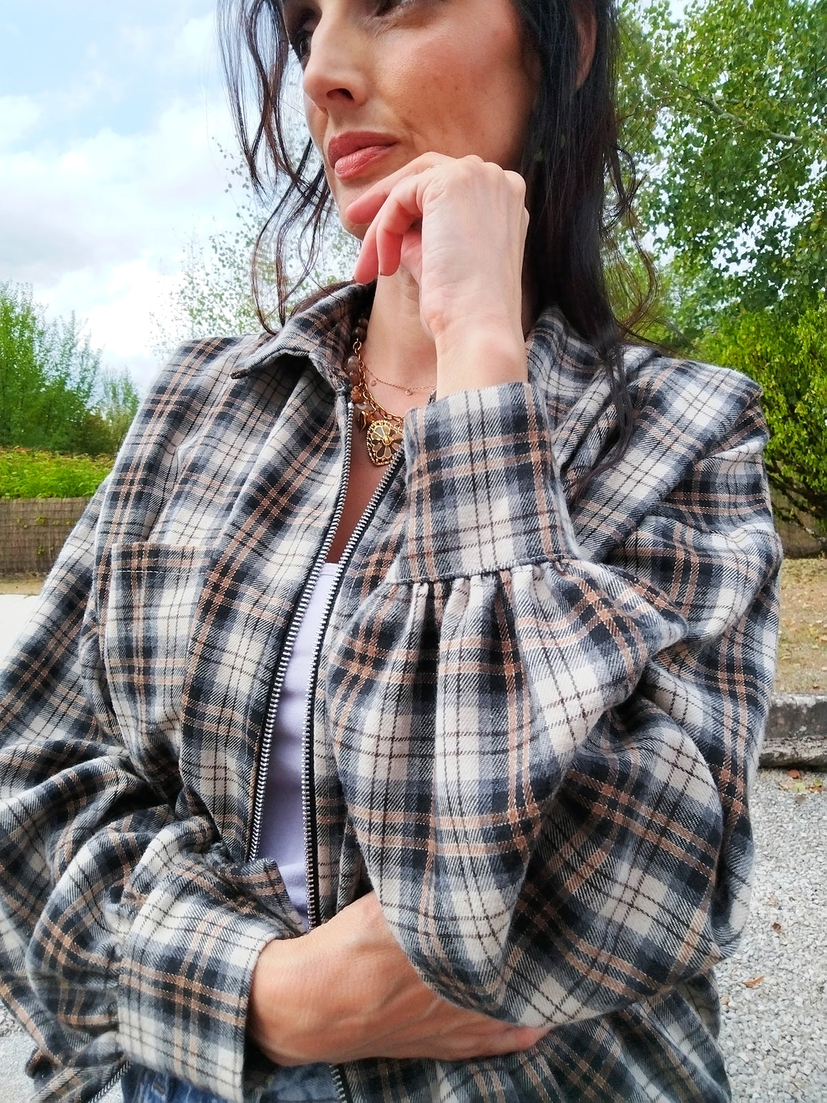 Veste Carole noir/gris