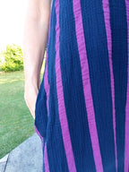 Robe bleu marine à rayures