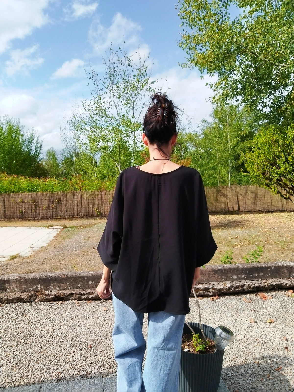 Blouse chauve souris noire