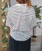 Tshirt rayé marron