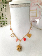 Collier Charms rose