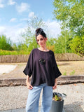 Blouse chauve souris noire
