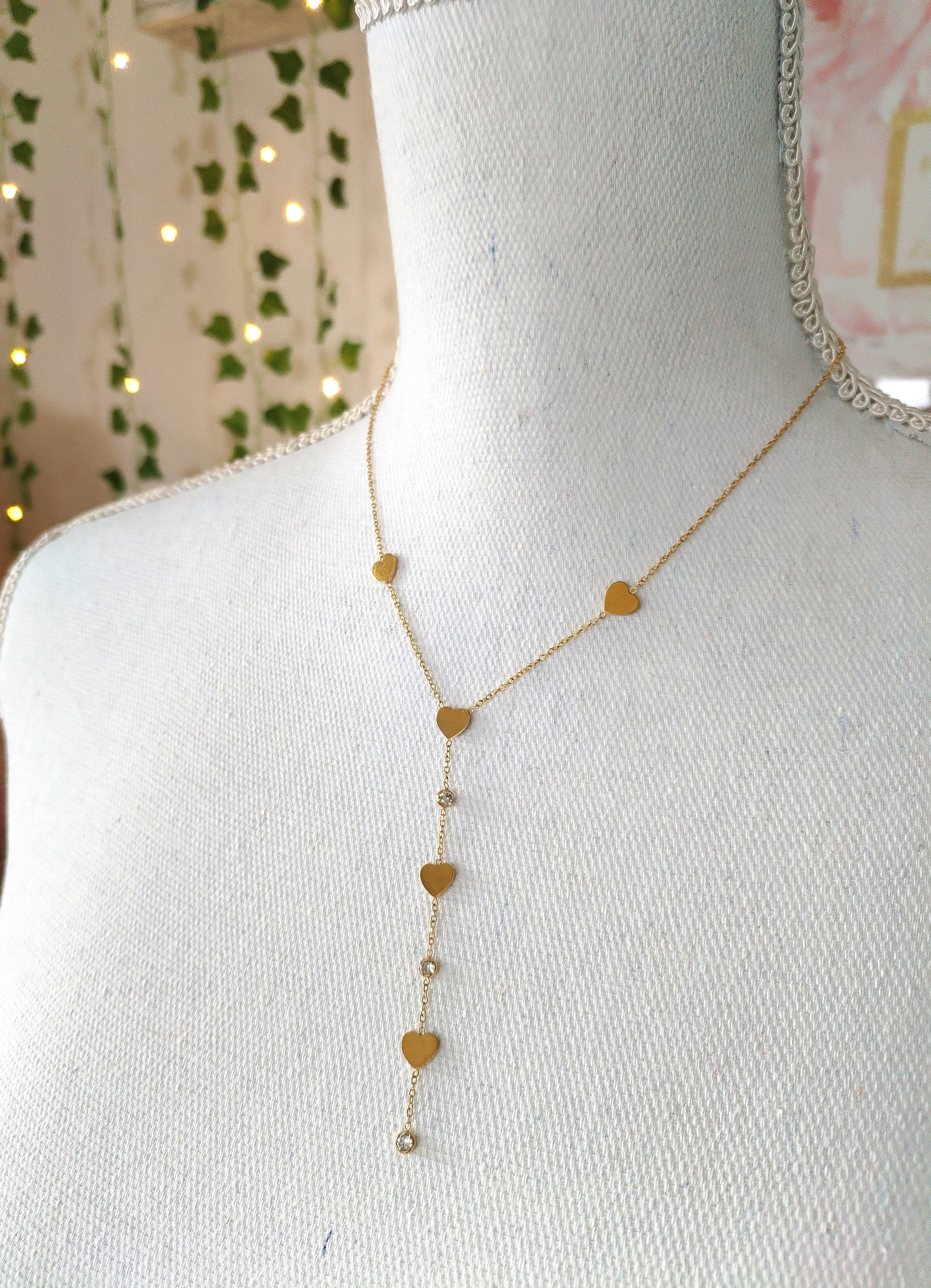 Collier coeurs pendentif