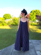 Robe bleu marine à rayures