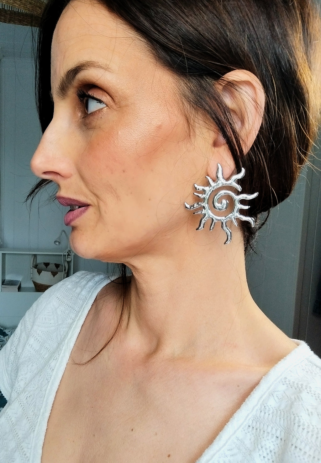 Boucles d'oreilles SOLEIL argenté