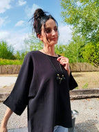 Blouse chauve souris noire