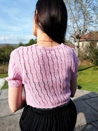 Gilet crochet rose